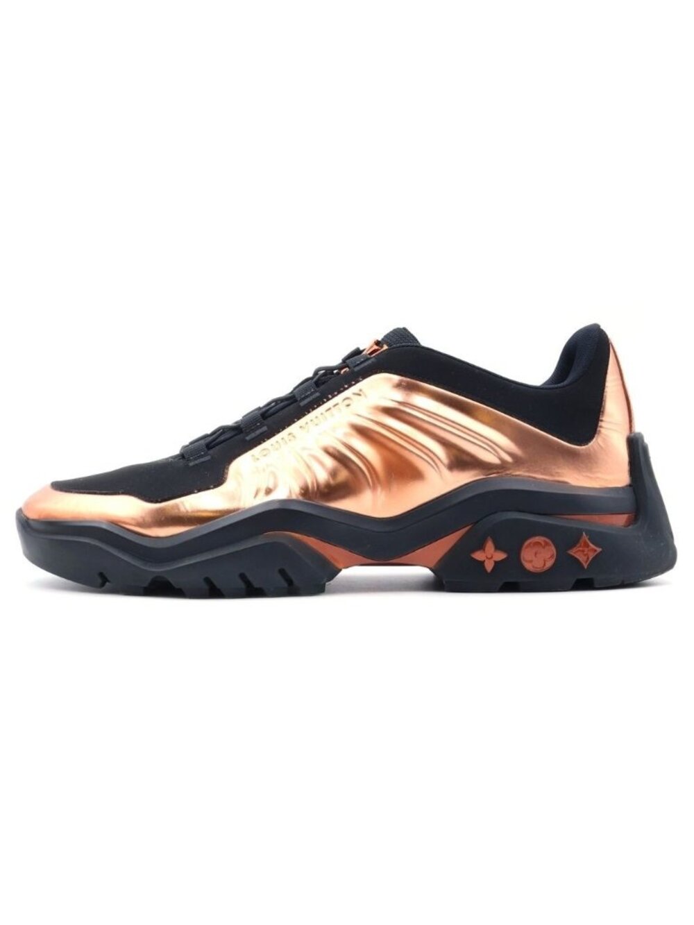 Louis Vuitton Millennium Line Metallic Sneakers Blanc Black 7